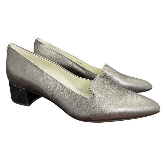 Anne Klein Kimbra Womens Leather Pointed Toe Block Heel Pumps Shoes sz 6.5 M - Picture 1 of 16